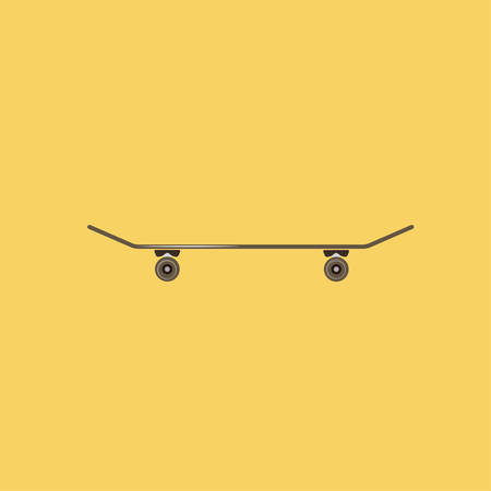 Skateboard on yellow background.のイラスト素材