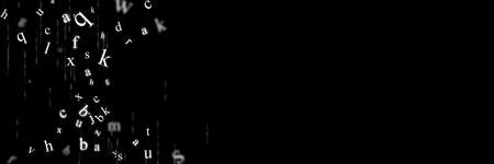 Scattered letters on the digital screen backgroundの写真素材