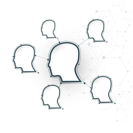 Abstract futuristic technology head with line and elementsのイラスト素材