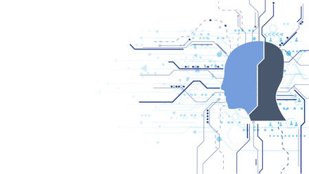 Abstract futuristic technology head with line and elements