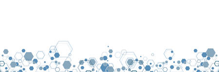 Abstract hexagonal structures in technology and science style.