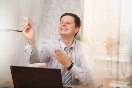 Handsome smiling confident businessman portraitの写真素材