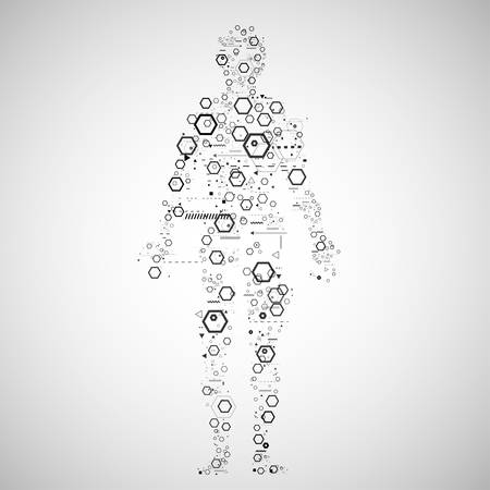 Human body concept on the gray backgroundのイラスト素材