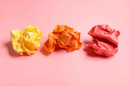 Crumpled paper balls