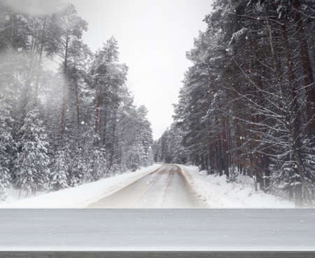 Winter blur backgroundの写真素材