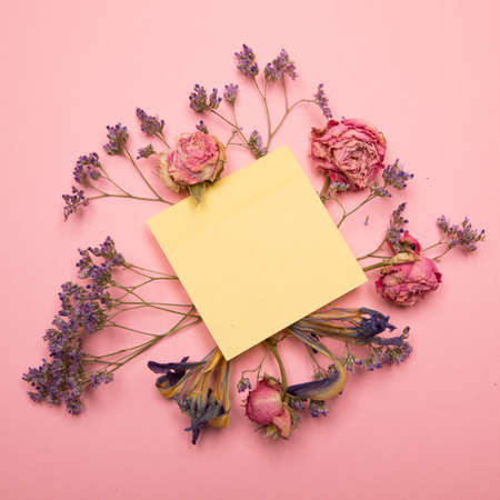 Card with dried flowers