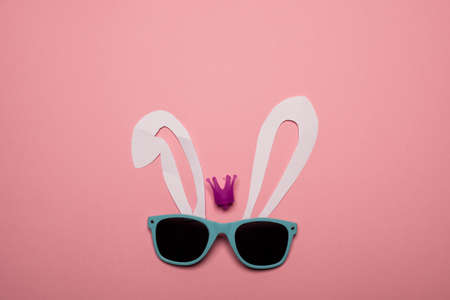 Abstract rabbit on the pink background.