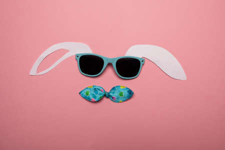 Abstract rabbit on the pink background.の写真素材