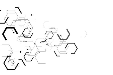 Vector science ant technology concept. Molecule sign. Lines and dots connected into network.のイラスト素材