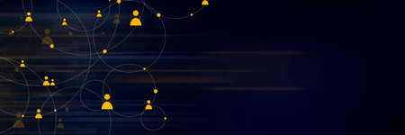 Abstract human network connection in geometric line