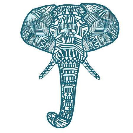 Elephant head close up.のイラスト素材