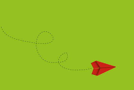 Airplane paper symbol on the green backdropのイラスト素材