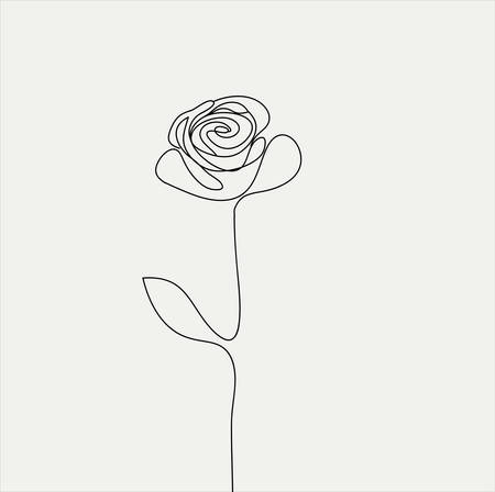 Realistic vector elements outline roseのイラスト素材