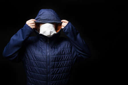 Stop coronavirus infection. The girl in the mask.の写真素材