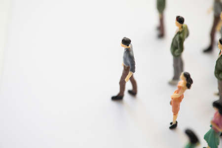 Toy, miniature figures of human in costumes.の写真素材