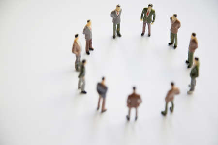 Toy, miniature figures of human in costumes.の写真素材