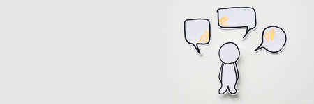 Paper human icon on the white