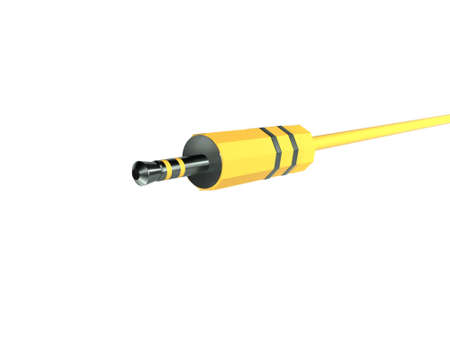 Mini Jack Plug on the white. 3D Render.の写真素材