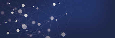 Abstract polygonal with connecting dots and lines.
