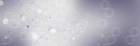 Abstract polygonal with connecting dots and lines.