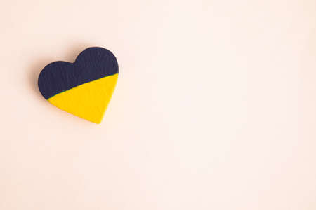 Heart pattern, yellow-blue flag of Ukraine. revention of hostilities in Ukraine. Peace conceptの写真素材