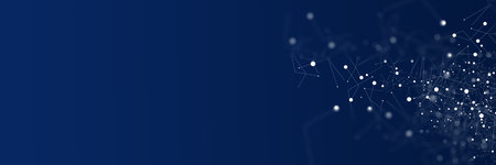 Abstract dark background with connecting dots and lines.