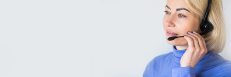 Portrait of woman customer service worker