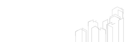Decorative horizontal landscape of modern cityのイラスト素材