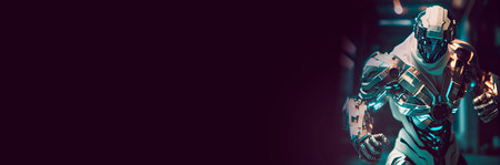 Futuristic bionic human body created with Generative Aiの写真素材