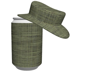 can of soda and a hatの写真素材
