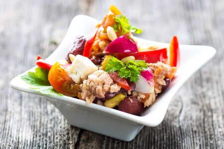 Delicious tuna salad with crunchy vegetablesの写真素材