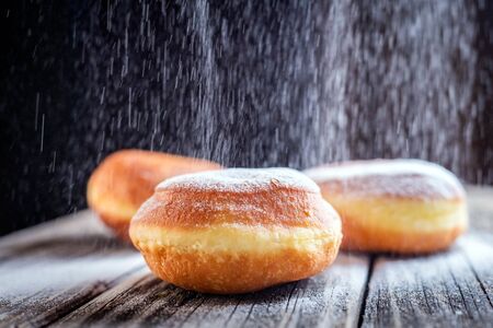 homemade  doughnut on wooden back ground