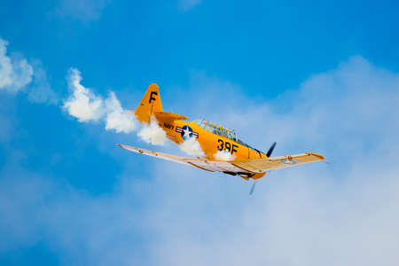 SAN ANTONIO, USA - October 31, 2015: WW2 Plane flying at an Air Show