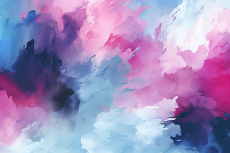 Purple and Blue Watercolor Splatter. Generative AI.の素材