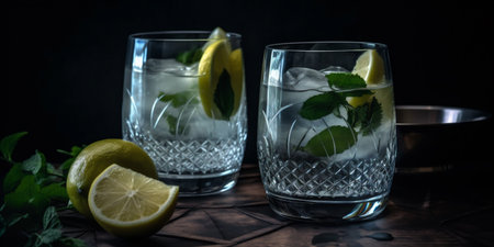Mojito Magic How to Create a Dramatic Effect with a Dark Background. Generative AI.の素材