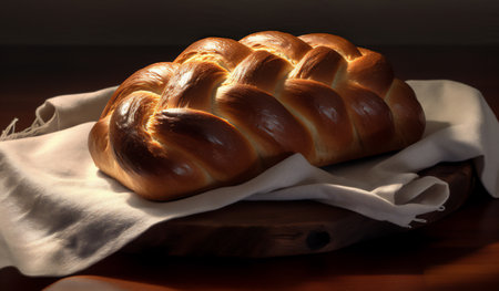 Healthy bread loaf with whole wheat flour. Generative AI.の素材