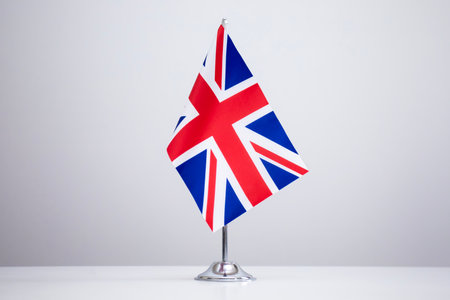 Flag of the United Kingdom on the tableの写真素材