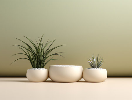 Unobtrusive background with plant and shadow on the wall.の素材