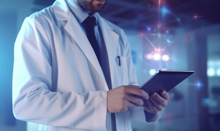 Digital health care innovative virtual science and medicine technology concept. High quality illustrationの素材