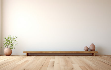 Empty minimalist room with armchair and gray wall. High quality photoの素材