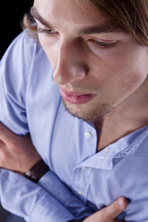 Young fresh business man with long hair - European.の写真素材