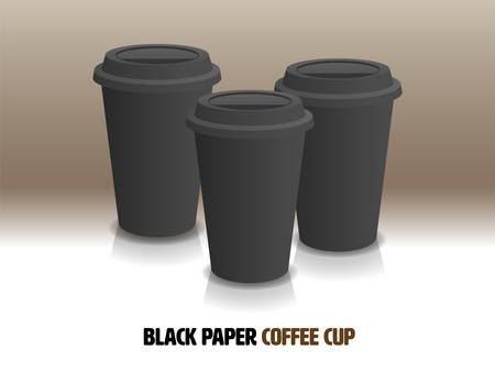 Black Paper Coffee Cup vector and Illustrationのイラスト素材