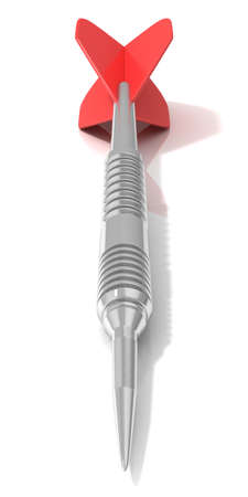 Red dart isolated on white background. Front view. 3d conceptの写真素材