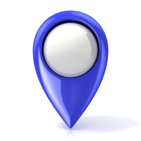 Map pointer. Blue. Isolated on whiteの写真素材