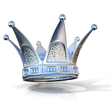 Silver crown isolated on a white background. Side viewの写真素材