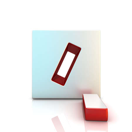 Divide sign. 3D render illustration isolated on white. Front viewの写真素材