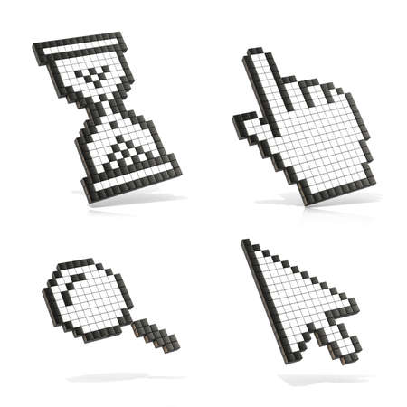 Cursors set. 3D render illustration isolated on white background.の写真素材