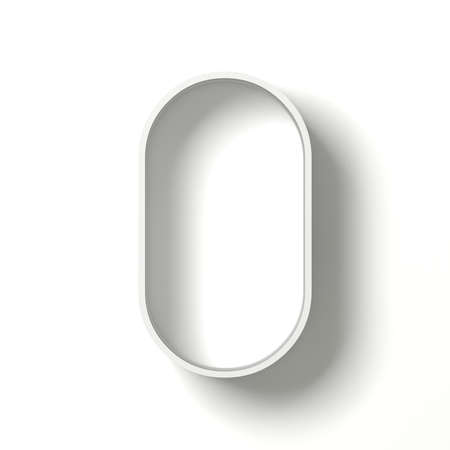 Long shadow font. Letter O. 3D render illustration isolated on white backgroundの写真素材