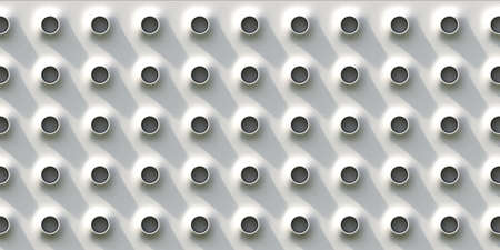 Holes arranged in rows abstract background 3D render illustration