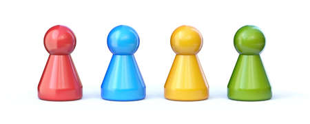 Game pawns 3D render illustration isolated on white background